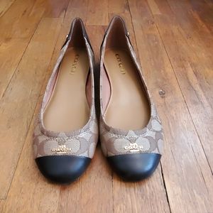 COACH Chelsea Signature Brown Ballet Flats